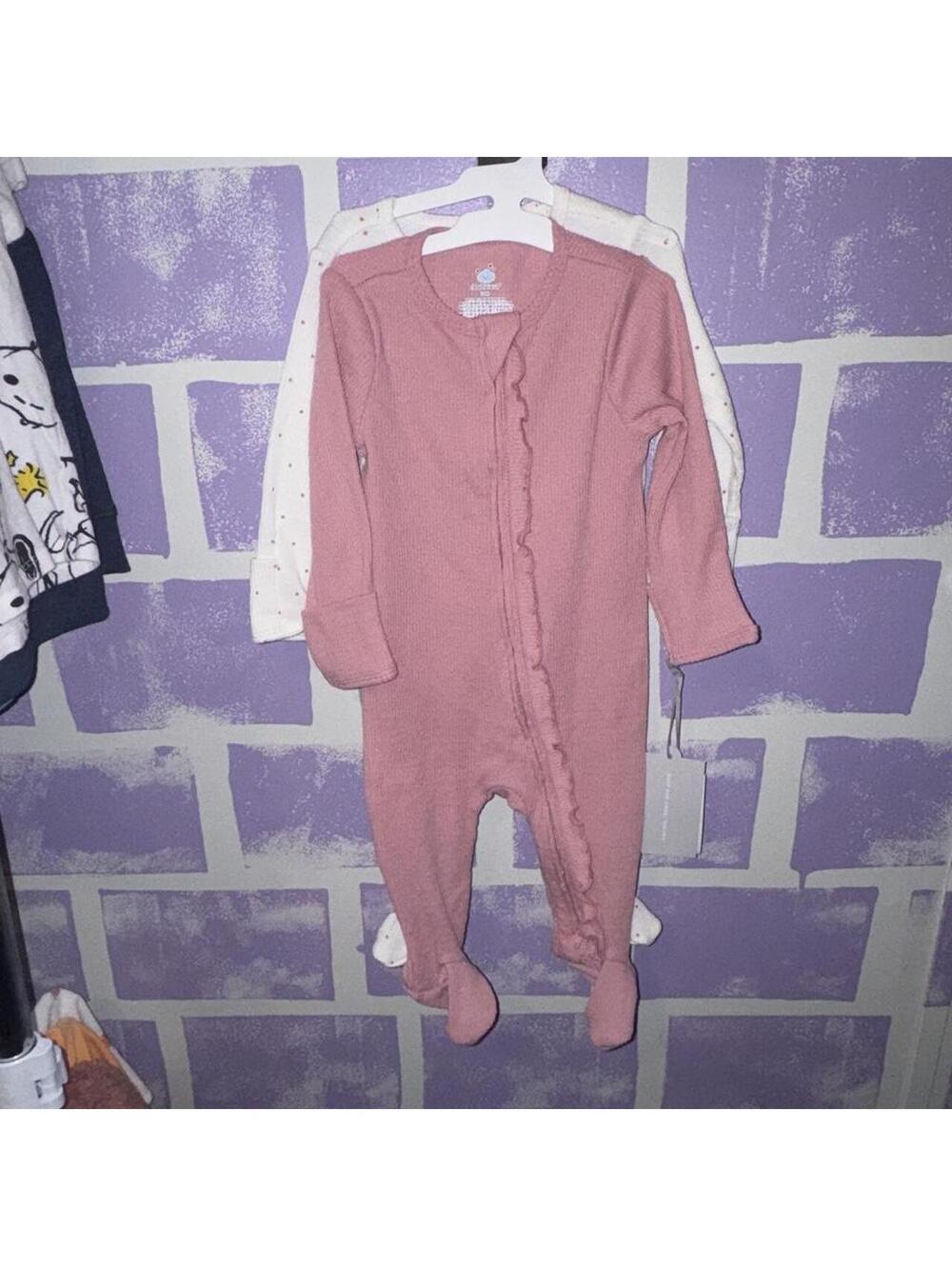 Cloud Island Kid's Pink Sleepsuits-babygrow